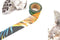 Black Orange and Yellow Tropical Leaves Chiffon Bias Tape  1.25 inches width x 10.5 yards